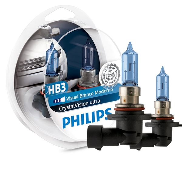 Par Lampada Hb3 Philips Crystal Vision Ultra 4100K 12V 65W W5W