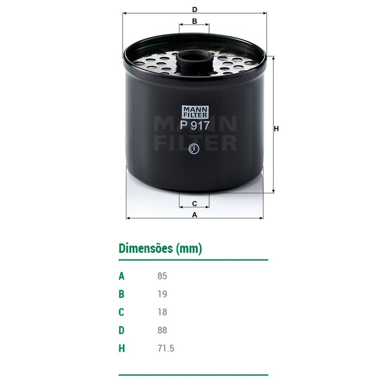 Filtro De Combustivel F4000 F1000 Mann Filter P917X DPaschoal dpaschoal