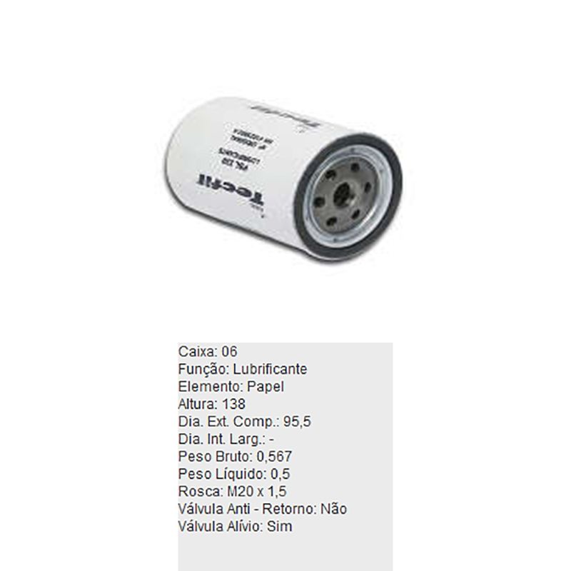 Filtro-De-Oleo-Tecfil-Psl330-Kia-Besta-DPS-60399-01