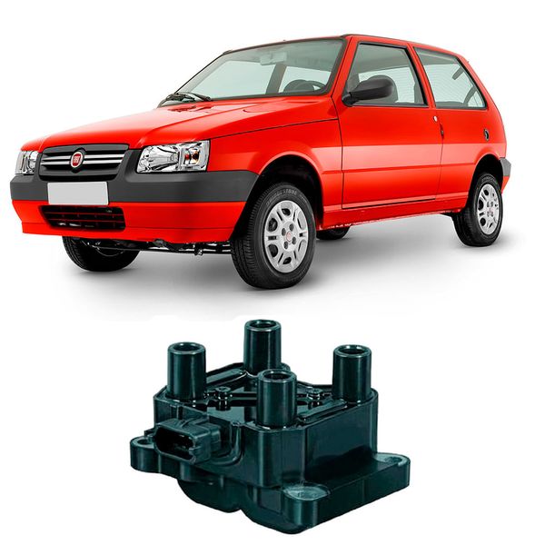 Bobina de Ignição 4 Pinos Bosch Fiat Uno Doblo Idea Palio Siena F000Zs0206