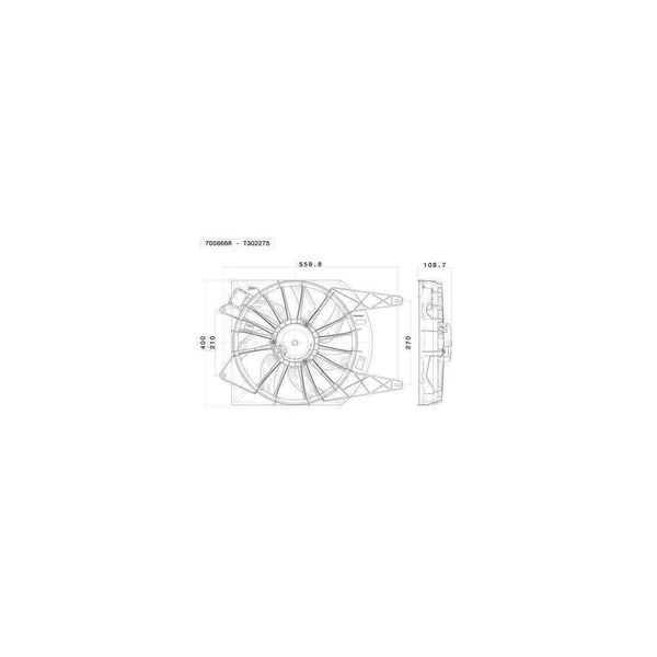 Eletroventilador- C/ Ar 12V C/ Defletor 700866R Valeo