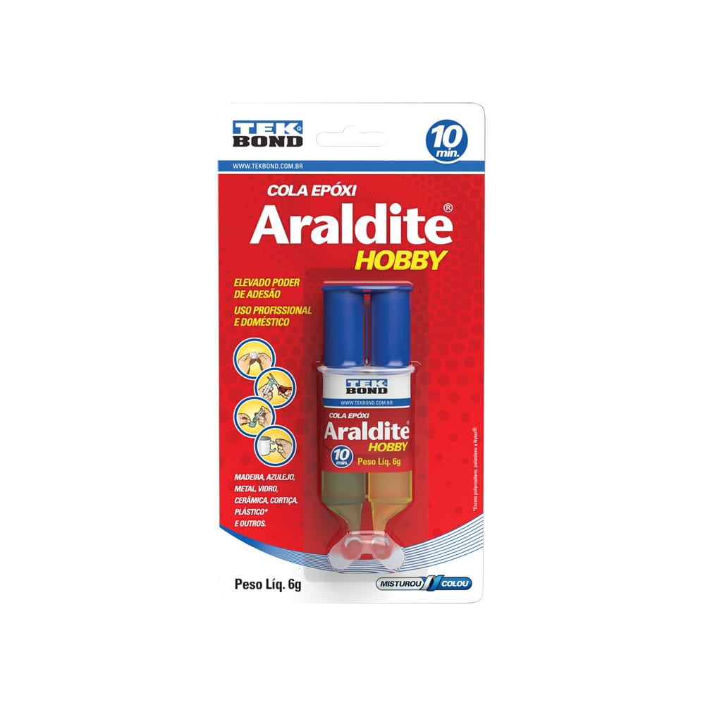 Cola Adesivo Araldite Hobby Blister Seringa 6g Tekbond