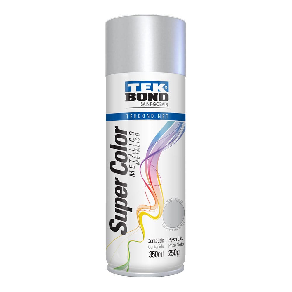 Tinta Aerossol Spray Prata Metalico Tekbond