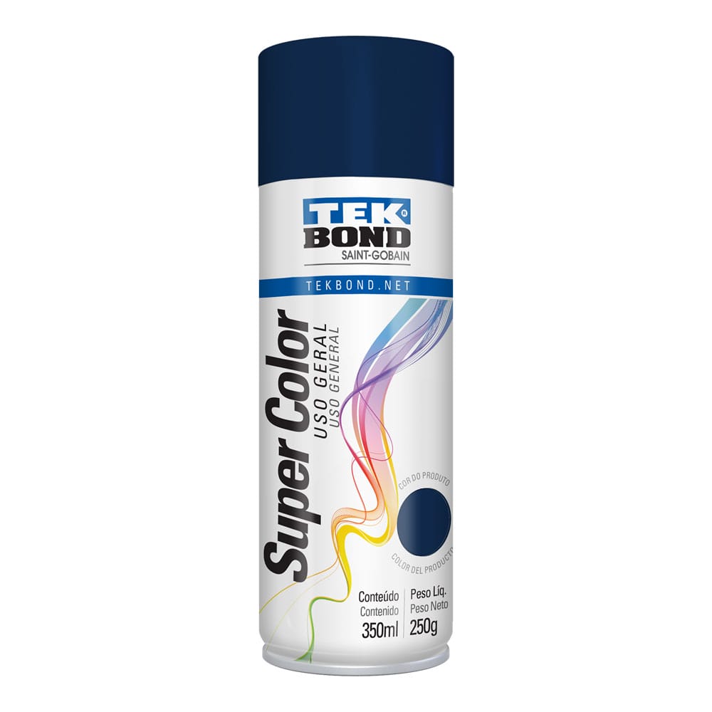 Tinta Aerossol Spray Azul Escuro Uso Geral Tekbond