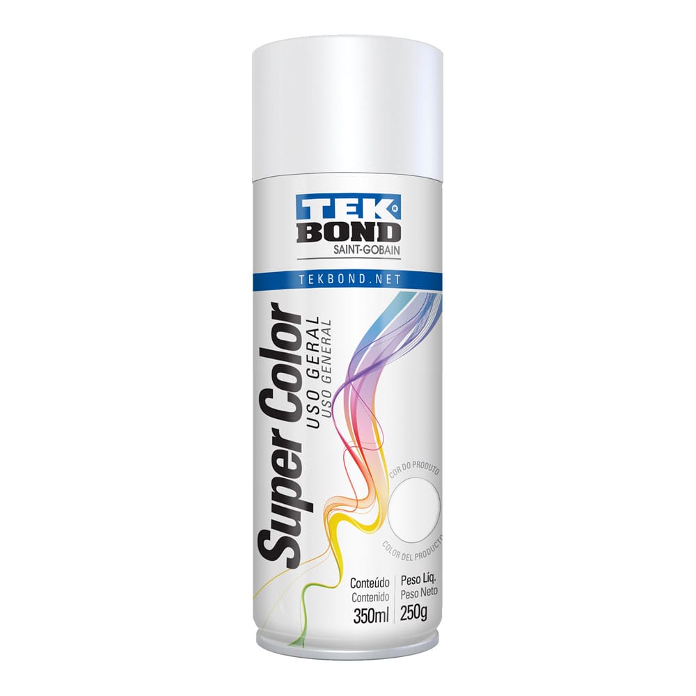 Tinta Aerossol Spray Branco Brilhante Uso Geral Tekbond