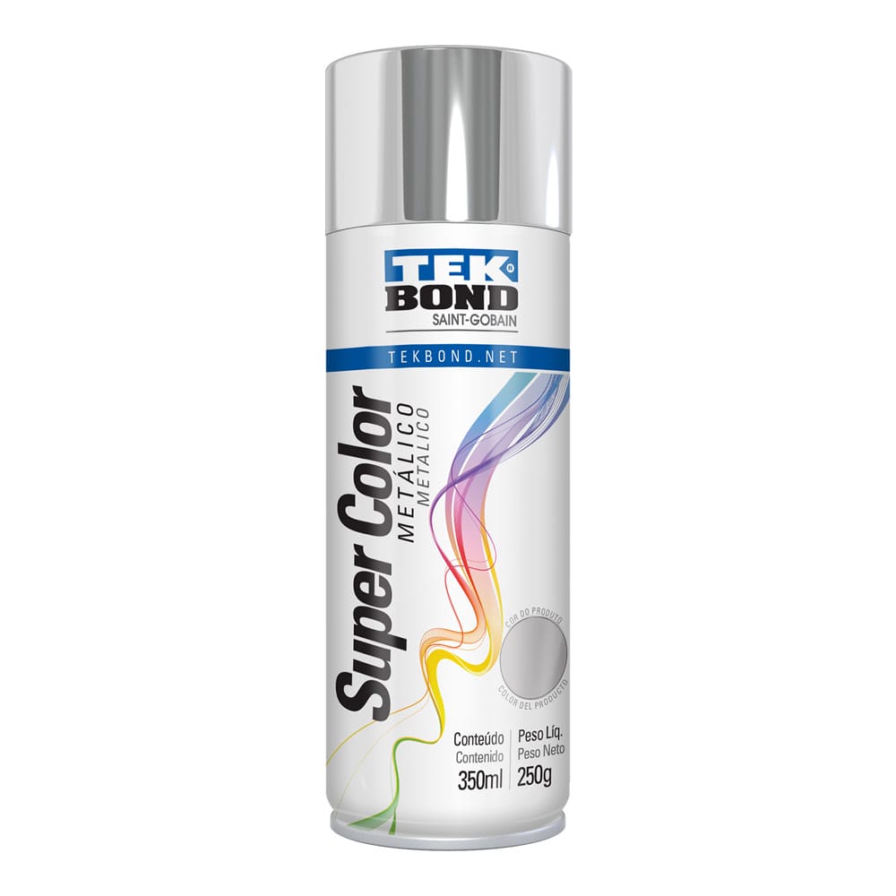 Tinta Aerossol Spray Cromado Metalico Tekbond