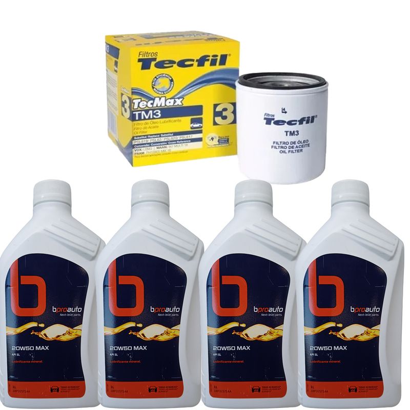 KIT-TROCA-OLEO-CELTA-SPIRIT-1.0-8V-VHC--2002-2008-20W50